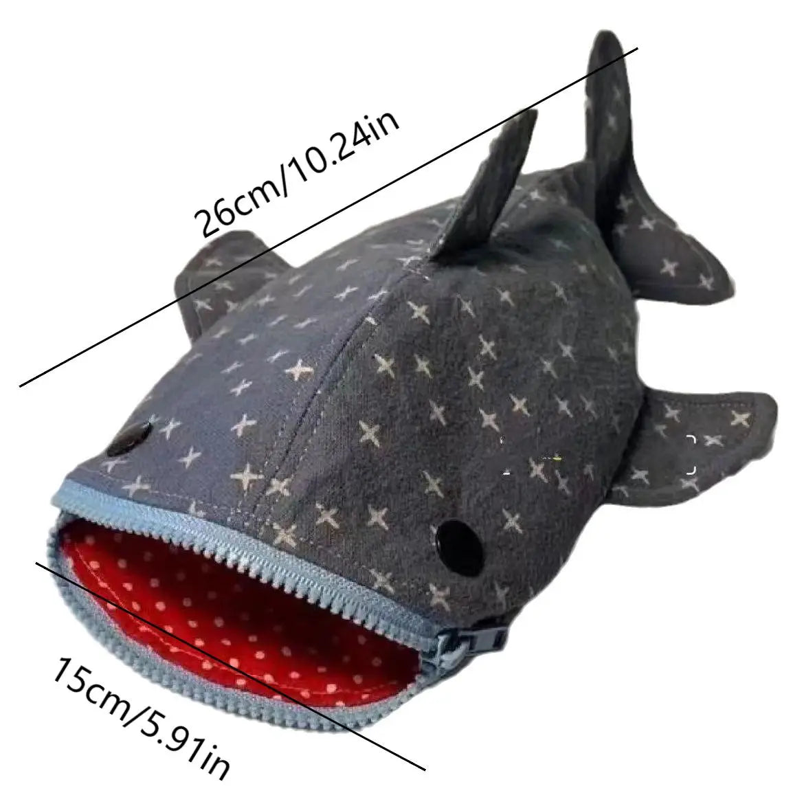 Deep Blue Shark Zipper Pencil Case