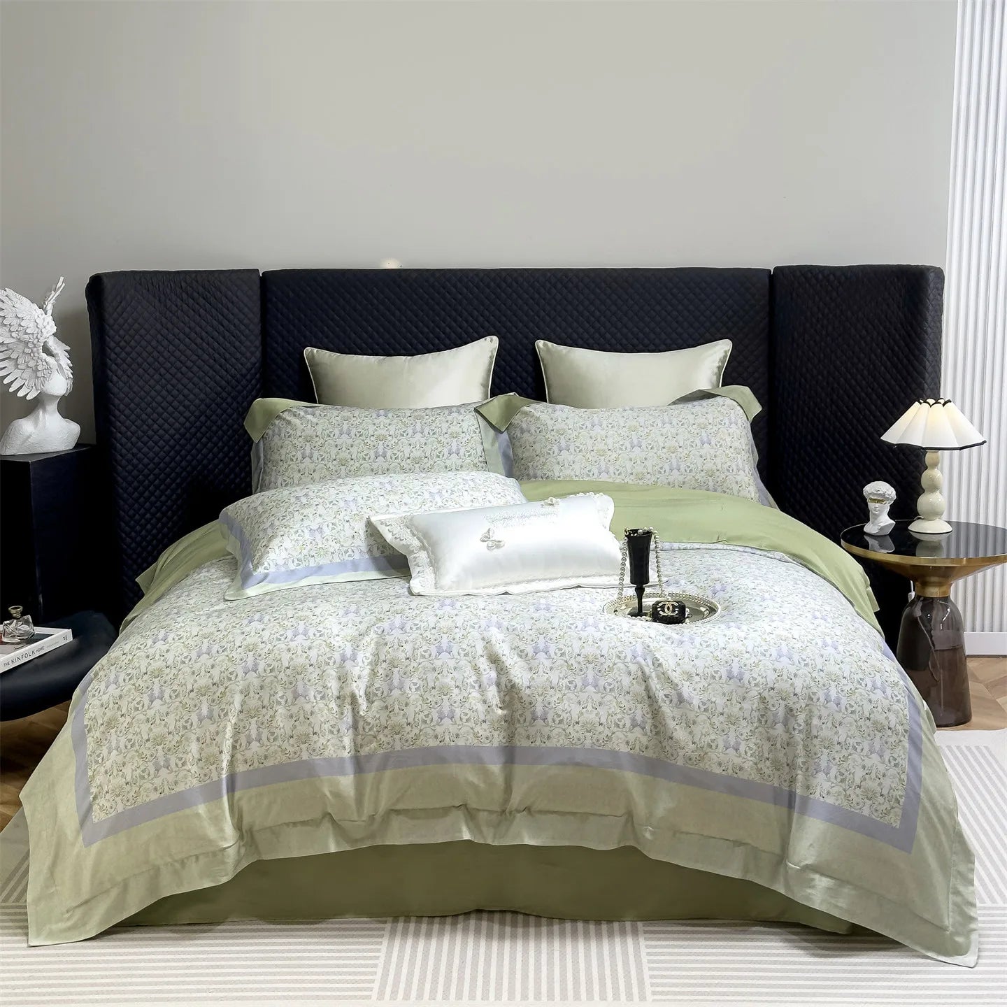 Flowers Prints Luxury Queen King Size Bedding Set