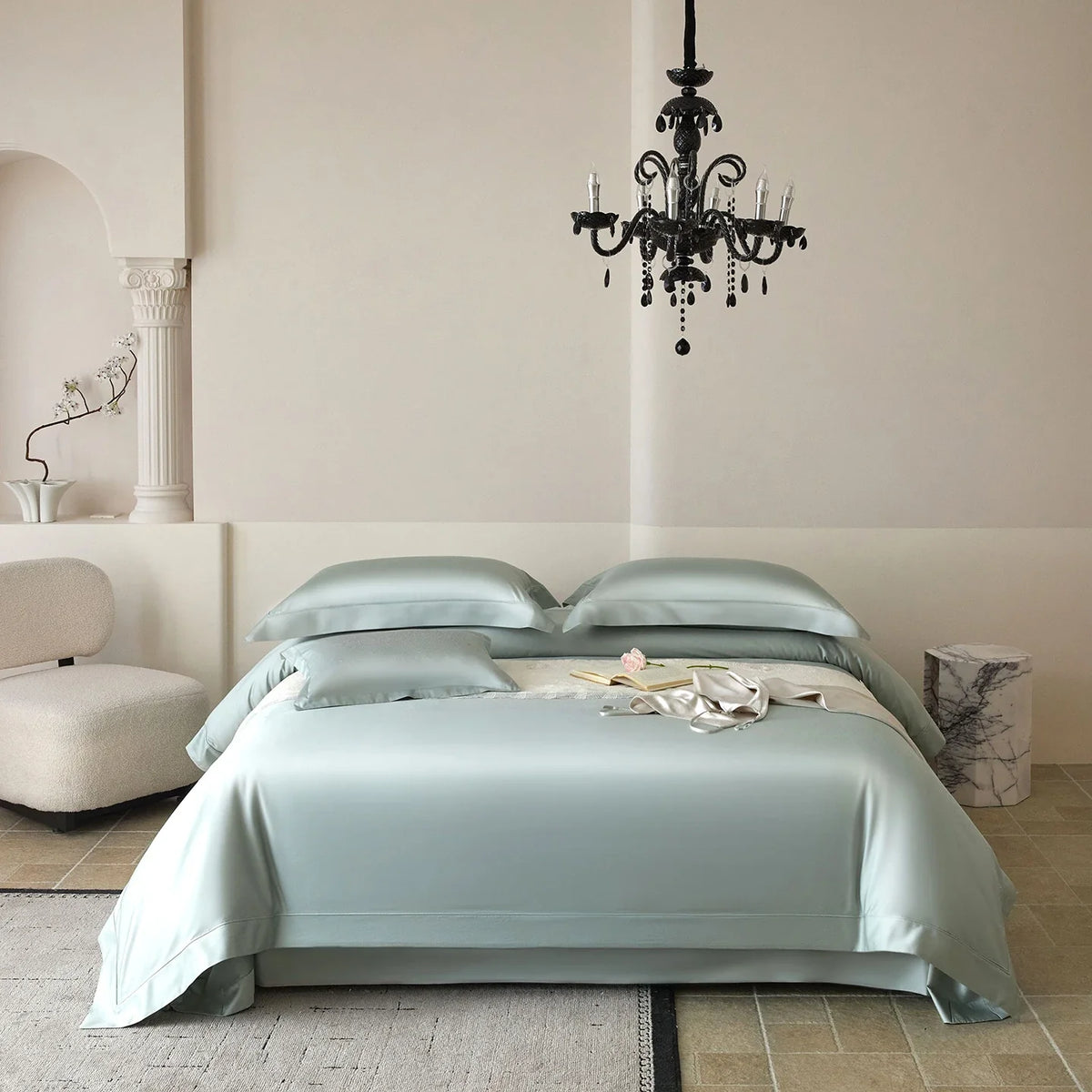 1000TC Egyptian Cotton Simple Solid Color Luxury Bedding Set