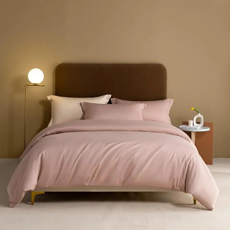1000TC Egyptian Cotton Luxury Solid Color Duvet Cover Ultra Soft Comfortable Elastic Fitted Bed Sheet Pillowcases Twin Double
