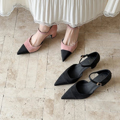 leather sheep suede high Heels
