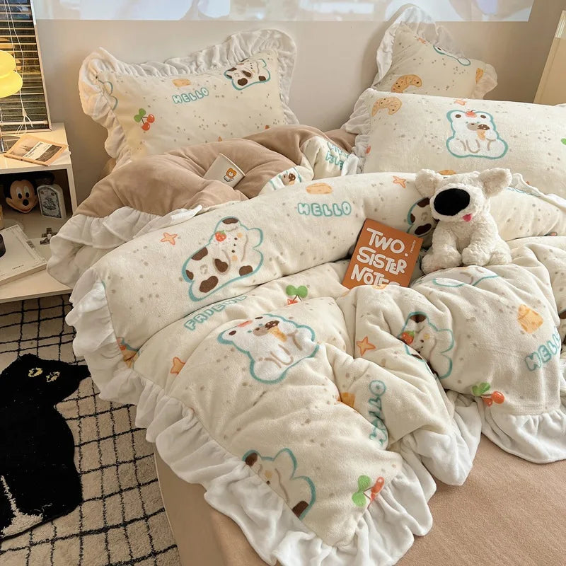 Princess Style Velet Bedding Set