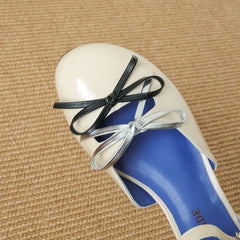 cowhide bow comfortable low Heel