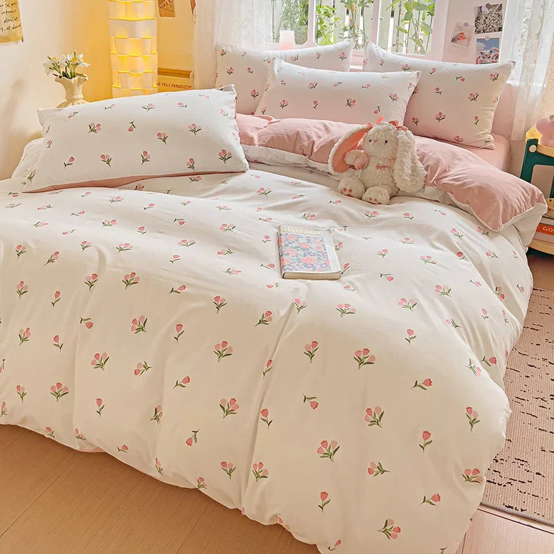 American Pastoral Floral Printed Bedding Set