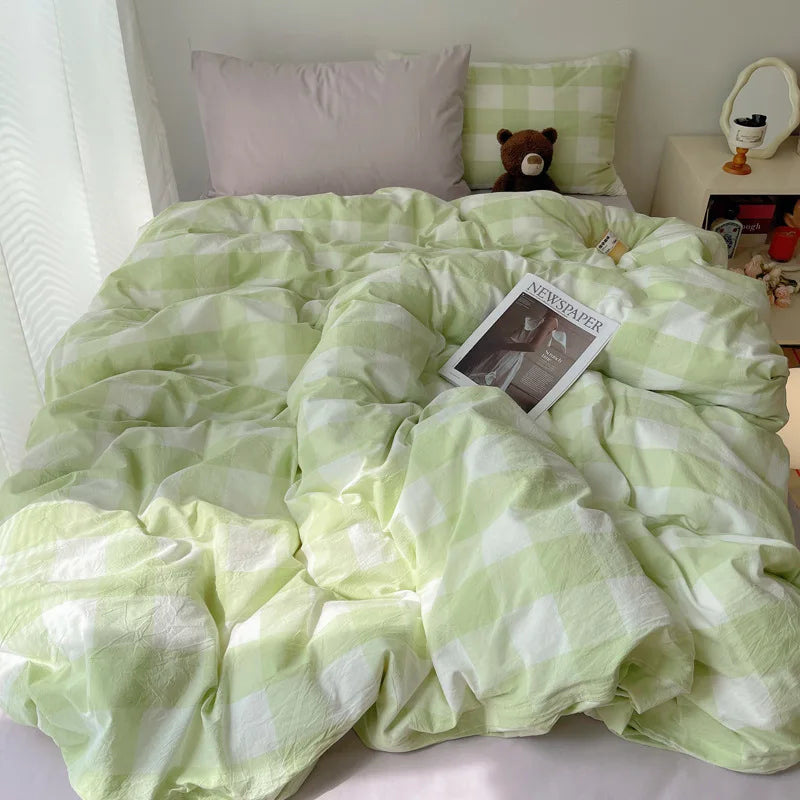 Washed Cotton Stripe Bedding Set