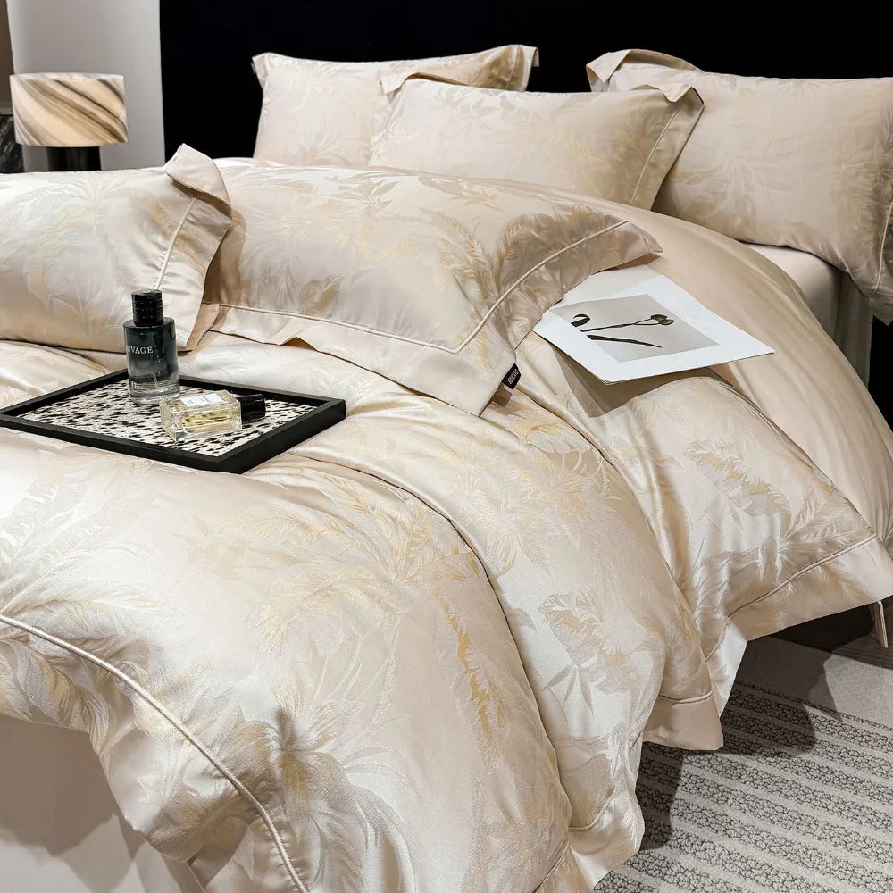Premium 100% Cotton 200TC Plant Woven Printed Modern 4PCS Bedding Set