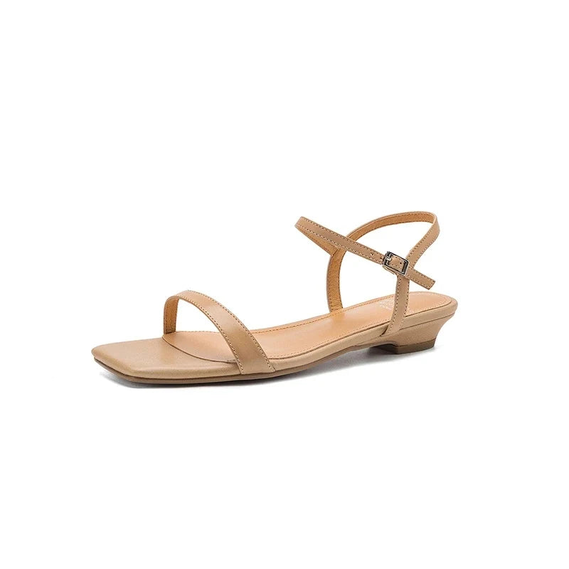 leather cowhide simple breathable loose grip low Heel