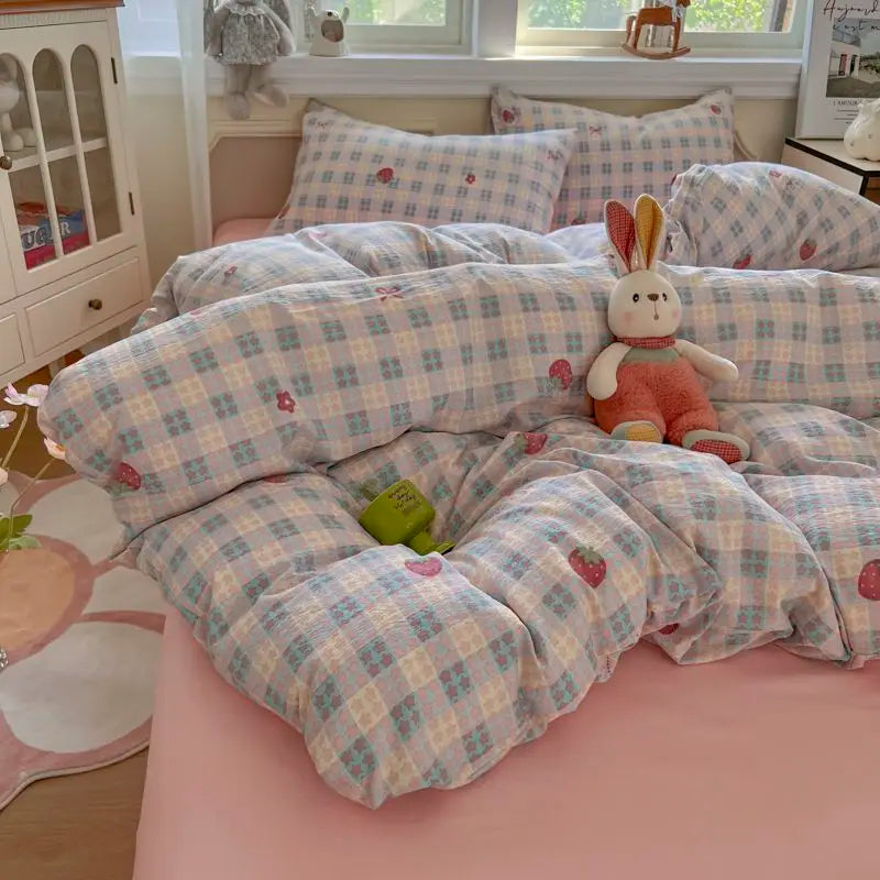 White Black Duvet Cover Set in Single Queen Size Flat Sheet Pillowcase Home Hotel Decor Girls Boys Spring Fall Bedding Set