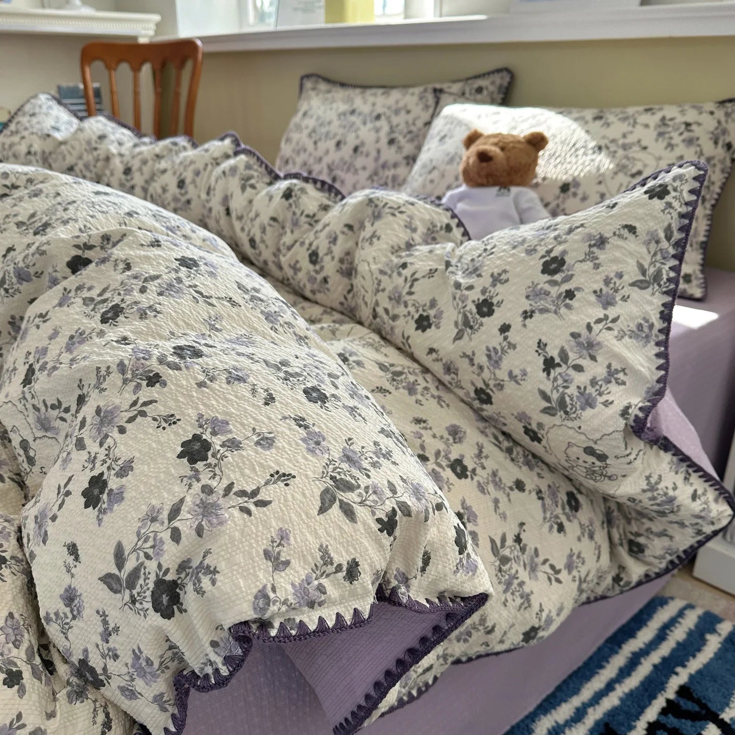 Pure Cotton 4 Piece Bed Sheet Set Dormitory Bedding Twin Full Queen King Size Soft Breathable