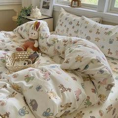 White Black Duvet Cover Set in Single Queen Size Flat Sheet Pillowcase Home Hotel Decor Girls Boys Spring Fall Bedding Set