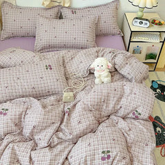 Purple Cherry Bedding Set