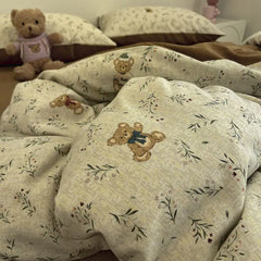 Boys Girls Duvet Cover Set with Zipper Ins Cute Cartoon Bed Flat Sheet Pillowcases No Filler Twin Queen Size Fashion Bedding Set