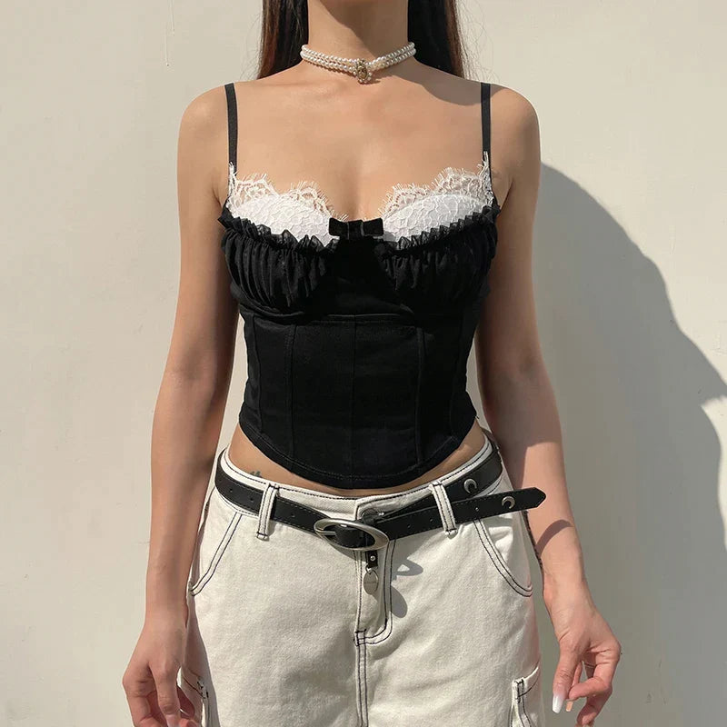 Laila Cropped Lace Cami Top