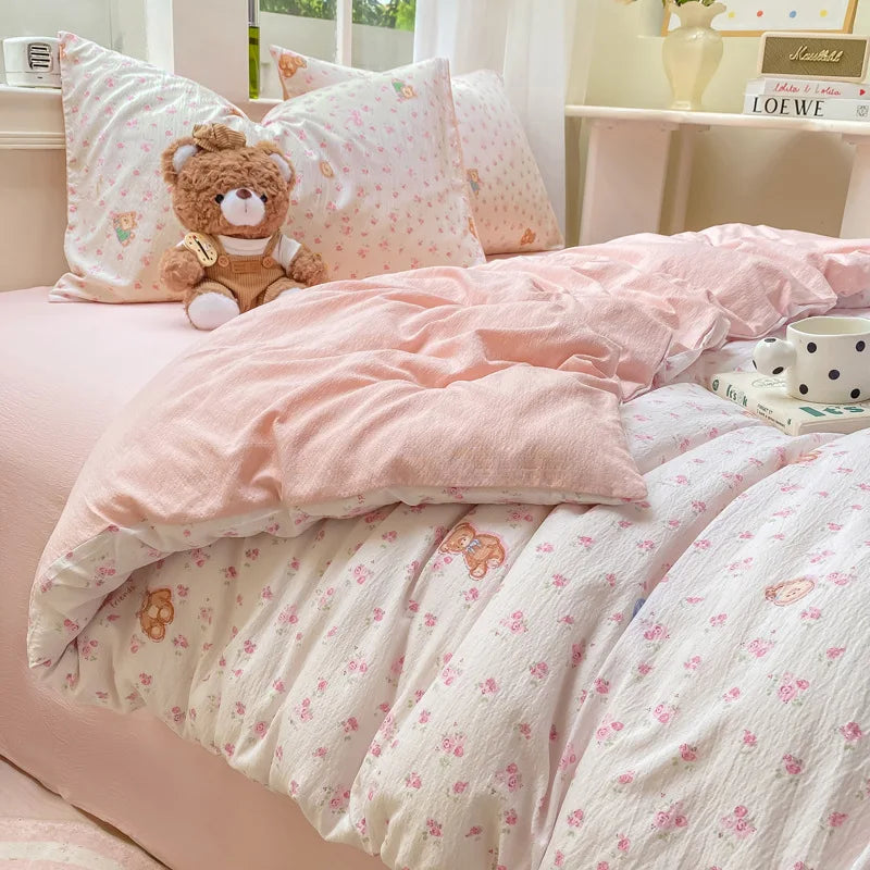 Korean Wrinkled Double Layered Yarn Bedding Sets