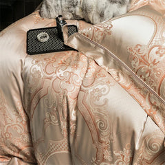4Pcs Luxury European Style Jacquard 1000TC Egyptian Cotton Bedding Set