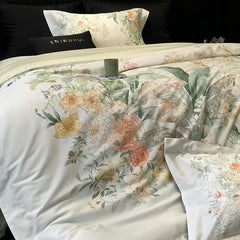Premium 1000TC Egyptian Cotton Flowers Plant Prints Spring Summer Bedding Set