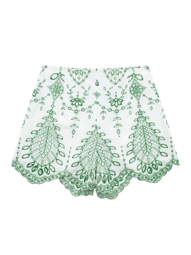 Nala Needlework Shorts Set