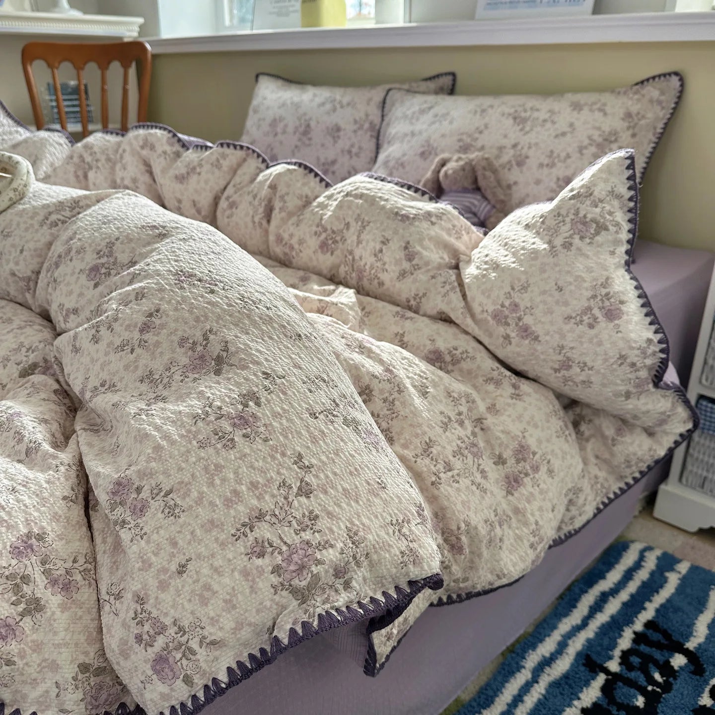 Pure Cotton 4 Piece Bed Sheet Set Dormitory Bedding Twin Full Queen King Size Soft Breathable