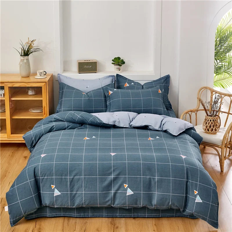 Geometric comforter cover 100%  Minimal 1 piece Cotton Skin-friendly Duvet cover Quilt covers for queen king single size bed