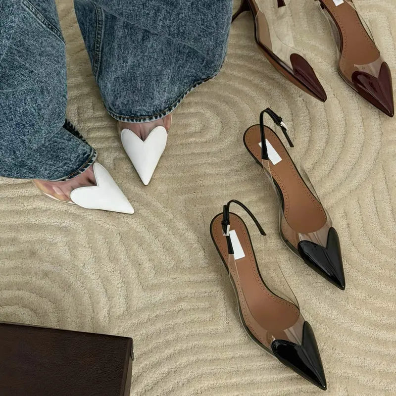 Pointed Shallow Mouth Sweet Love Shape Pumps