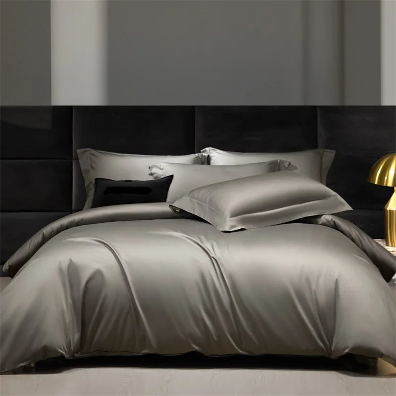Hotel Grade Solid Color Luxury 1000TC Long Staple Cotton Soft Bedding Set