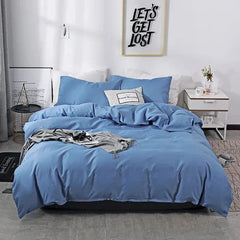 Nordic Solid Color Brushed Duvet Cover 220x240 Single Double Bed Microfiber Bedding Set