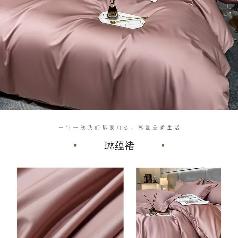 Grade A Long Staple Cotton Luxury High End 4 Piece Bedding Set