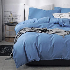 Nordic Solid Color Brushed Duvet Cover 220x240 Single Double Bed Microfiber Bedding Set