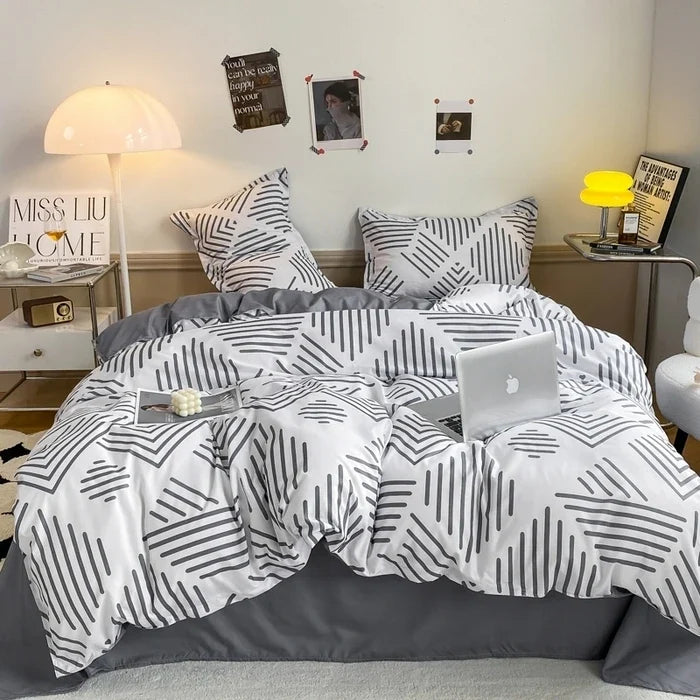 Simple Printed Duvet Cover Single Bed Quilt Cover Geometric Pattern Queen King Size One Comforter Cover Without Pillowcases