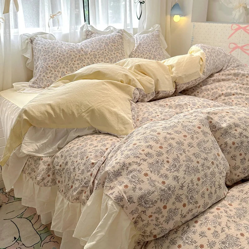 Korean Princess Lace Bedding Set