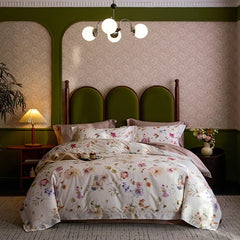 1200TC Egyptian Cotton Flowers Prints Luxury Queen King Size Bedding Set