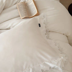 Elegant Butterfly Lace Edge Luxury Bedding Set