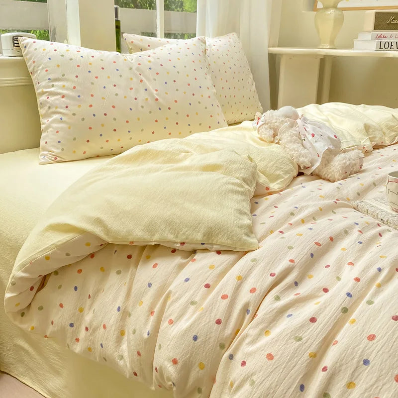 Korean Wrinkled Double Layered Yarn Bedding Sets