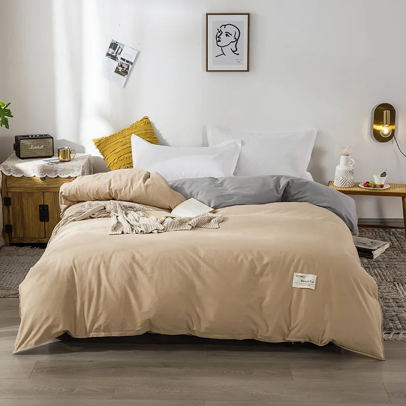 1PC Cotton Single Double Quilt Cover Simple Solid Color Korean Version Duvet Covers Skin Friendly Bedding Comforters Covers