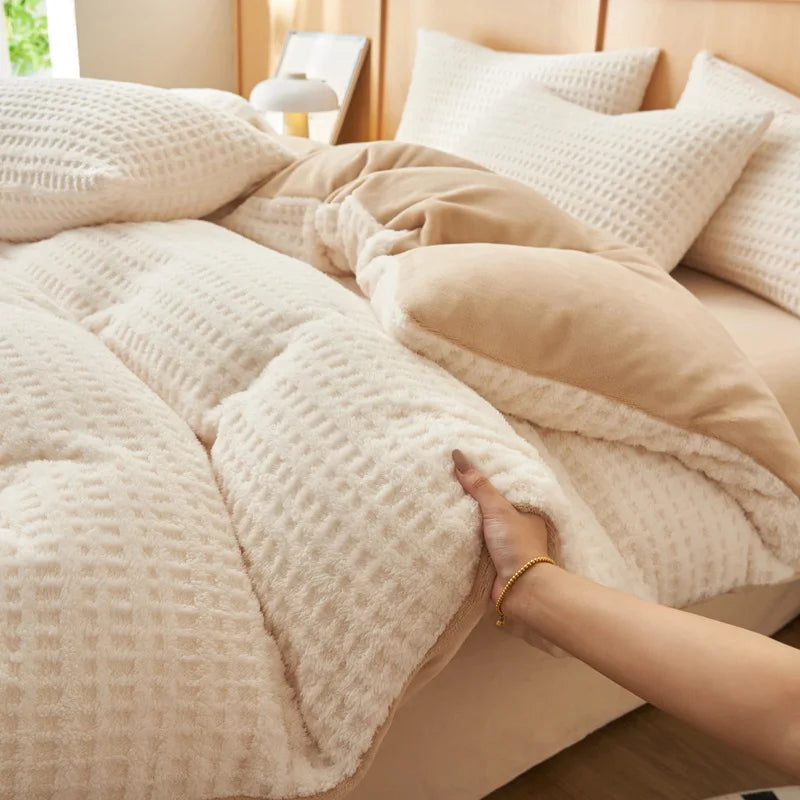 Luxury Warm Plush 4pcs Bedding Set