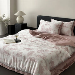 Luxury Organic Bamboo Soft Silky Printing Bedding Set