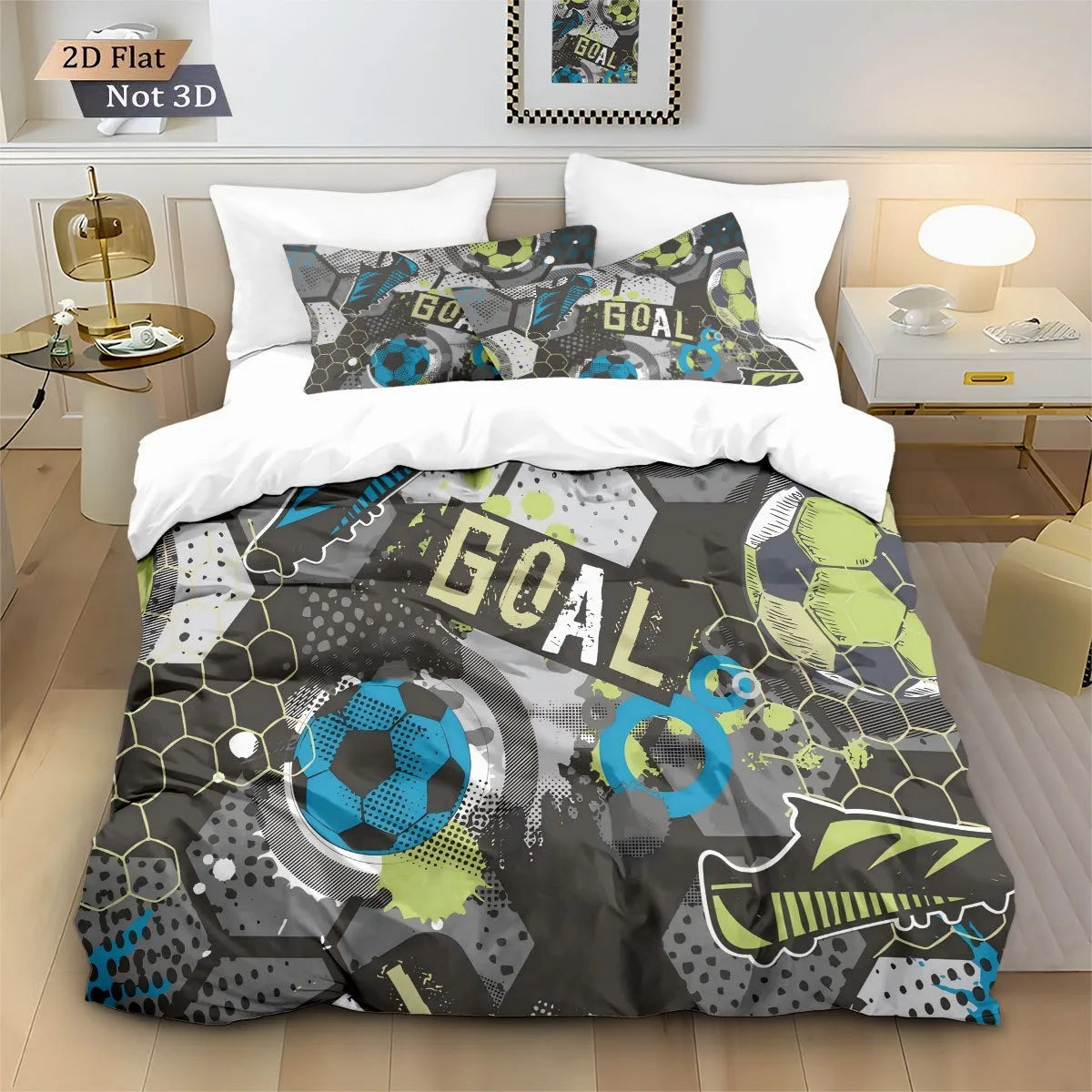 Customized Duvet Cover Set Soccer Football Sports Theme Bedding Set