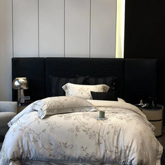 High Precision Satin Jacquard Egyptian Cotton Soft Silky Bedding Set