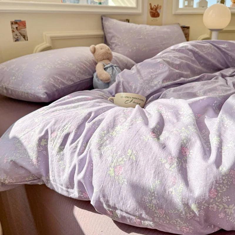 Wave Point Washed Cotton Bedding Set