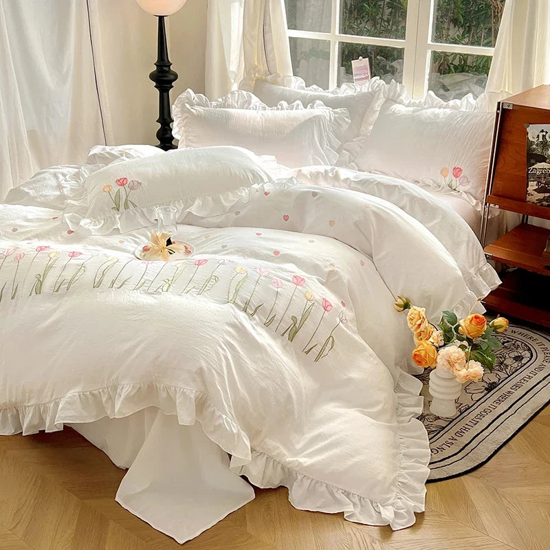 3/4Pcs Ruffle Bedding Set