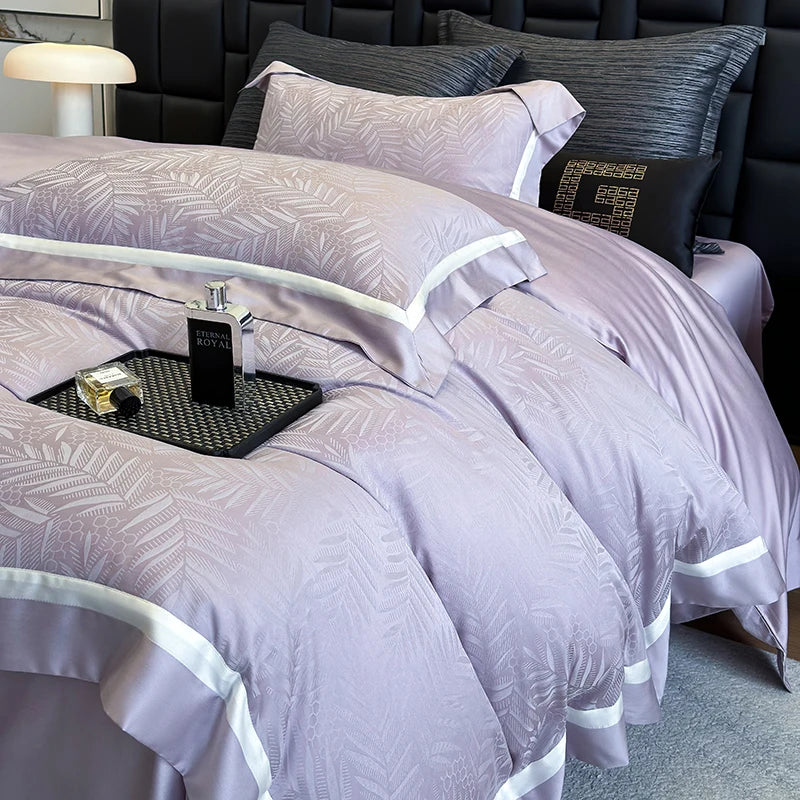 800TC Lyocell Cotton Jacquard Soft Silky Luxury Bedding Set