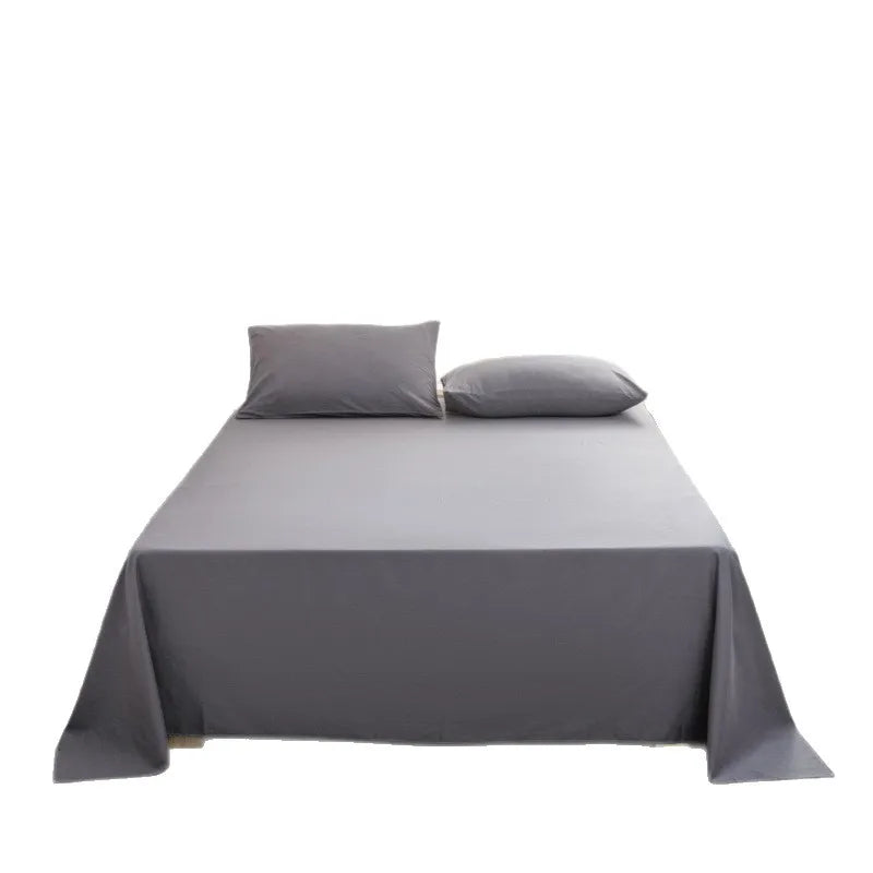Solid Color Cotton Bed Sheet Single Double Mattress Covers Super Soft Queen King Bedspread Soft Bed Linen Home Decor