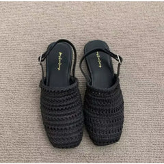 Cover Toe Weave Women Gladiator Flats Sandals