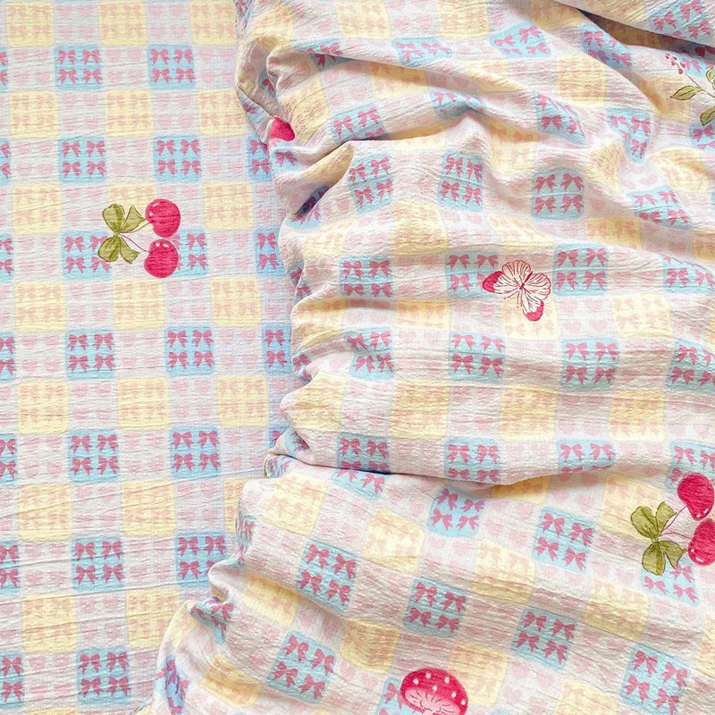 3pc Pink Flower Printed Duvet Cover Sets Floral Style High Quality Soft Bedding Queen Size Duvets Cover with Pillowcase