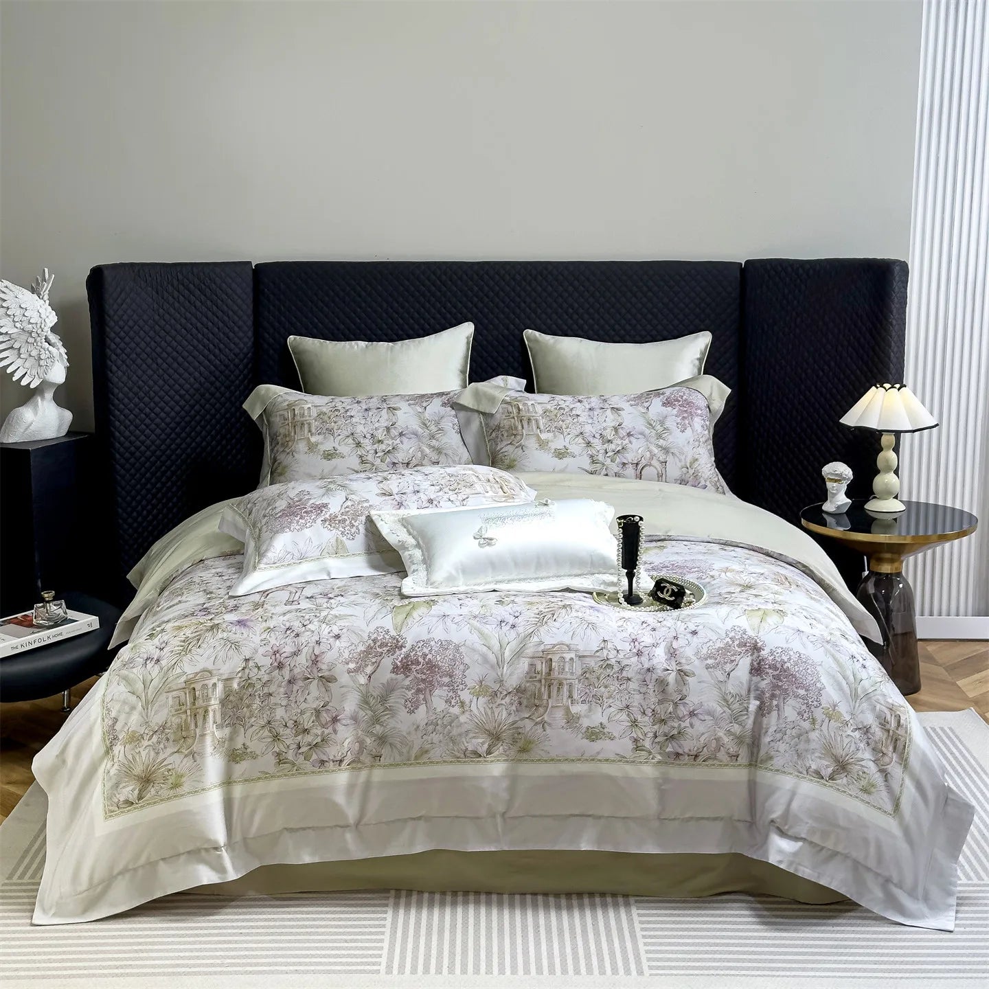 Flowers Prints Luxury Queen King Size Bedding Set