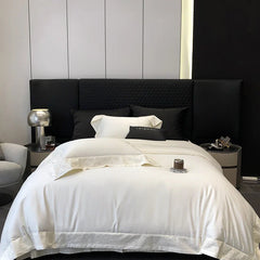 Luxury Hole Punching Embroidery Wide Edge Bedding Set