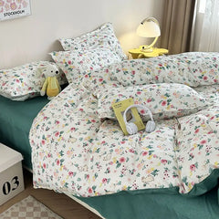 Cute Duvet Cover Set Flat Sheet Pillowcase No Filler Fashion Twin Double Queen Size Kids Adult 2024 Bedding Linens