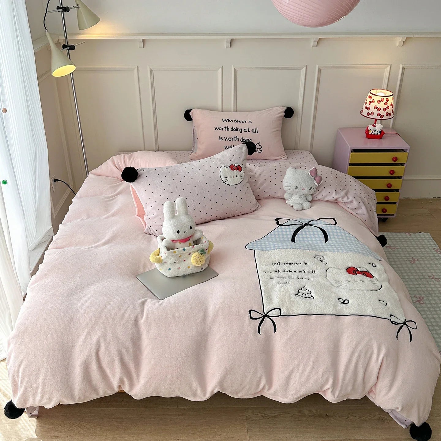 Milk Velvet Autumn Winter Warm Bedding Set