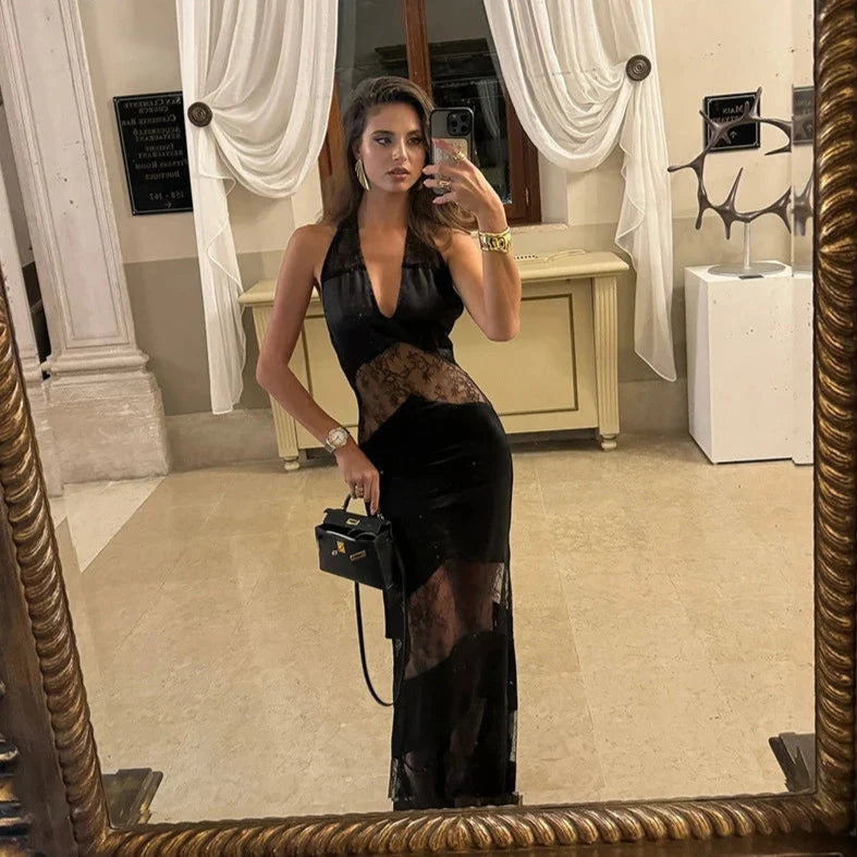 Santana See Through Halter Neck Dress