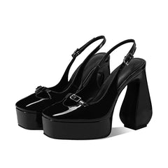 Cow patent leather Platform Sandals